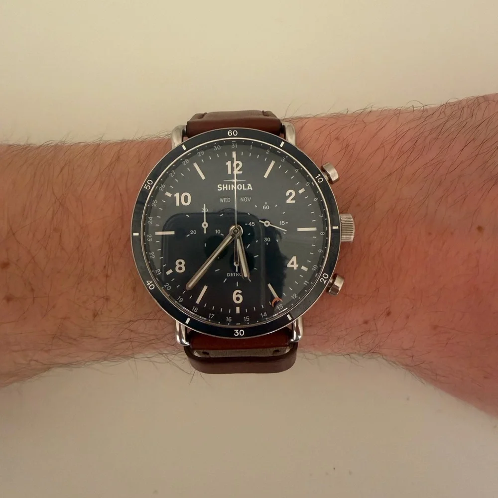 Like new shinola canfield sport chronograph watch
(45mm) - Picture 2 of 5
